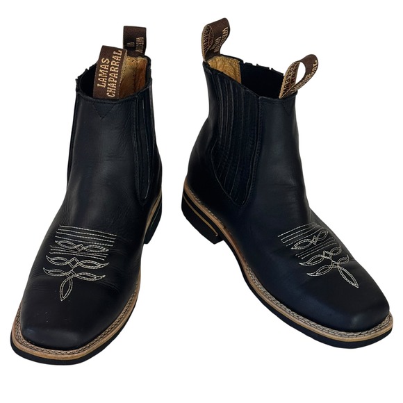 Chaparral Mens 8.5 Rodeo Ankle‎ Boots Square Toe Western Cowboy Leather Mexico